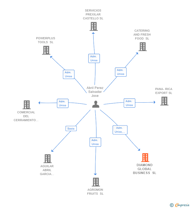 Vinculaciones societarias de DIAMOND GLOBAL BUSINESS SL