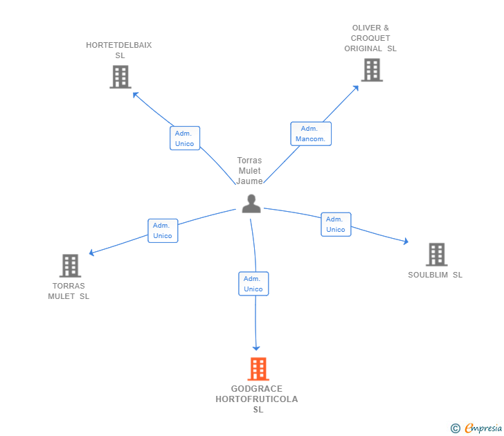 Vinculaciones societarias de GODGRACE HORTOFRUTICOLA SL
