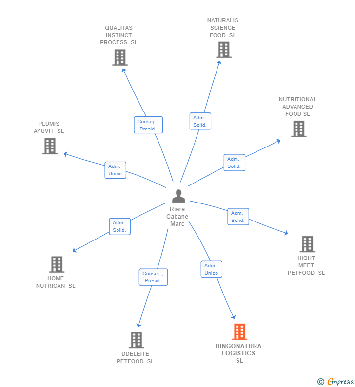 Vinculaciones societarias de DINGONATURA LOGISTICS SL