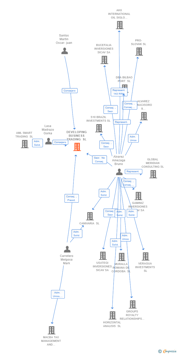 Vinculaciones societarias de DEVELOPING BUSINESS TRADING SL