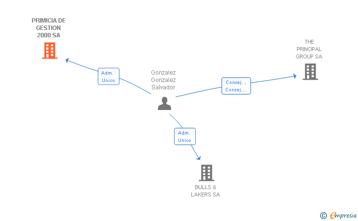 Vinculaciones societarias de PRIMICIA DE GESTION 2000 SA