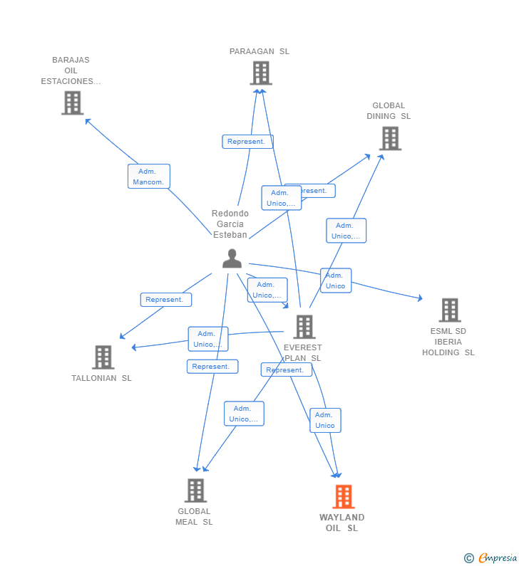 Vinculaciones societarias de WAYLAND OIL SL (EXTINGUIDA)