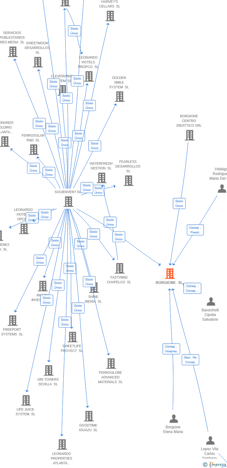 Vinculaciones societarias de BORGIONE SL
