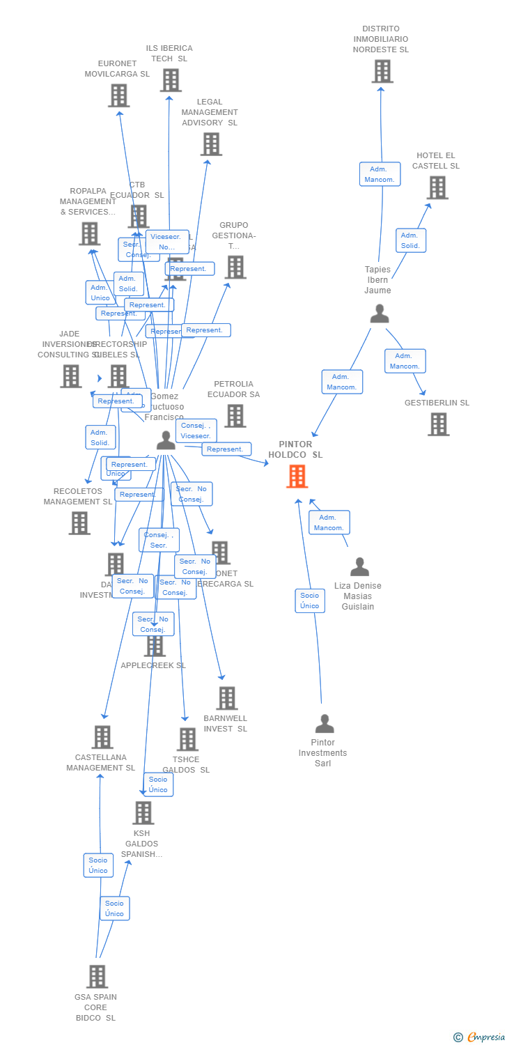 Vinculaciones societarias de PINTOR HOLDCO SL