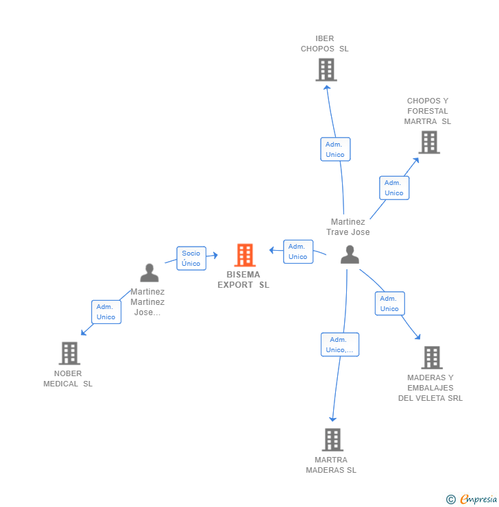 Vinculaciones societarias de BISEMA EXPORT SL