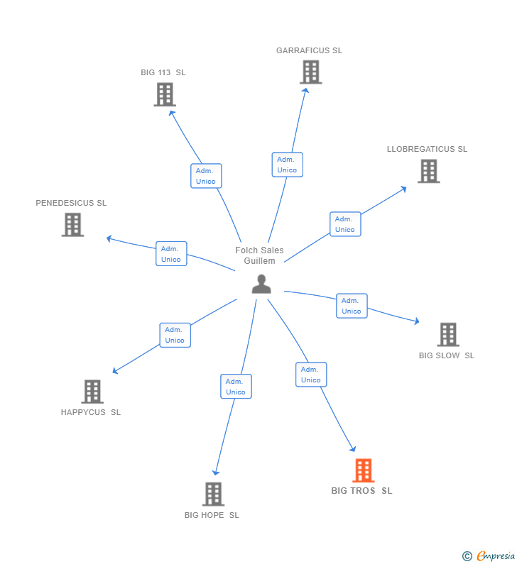 Vinculaciones societarias de BIG TROS SL