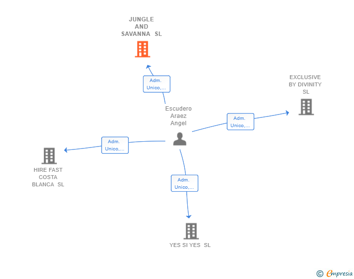 Vinculaciones societarias de JUNGLE AND SAVANNA SL