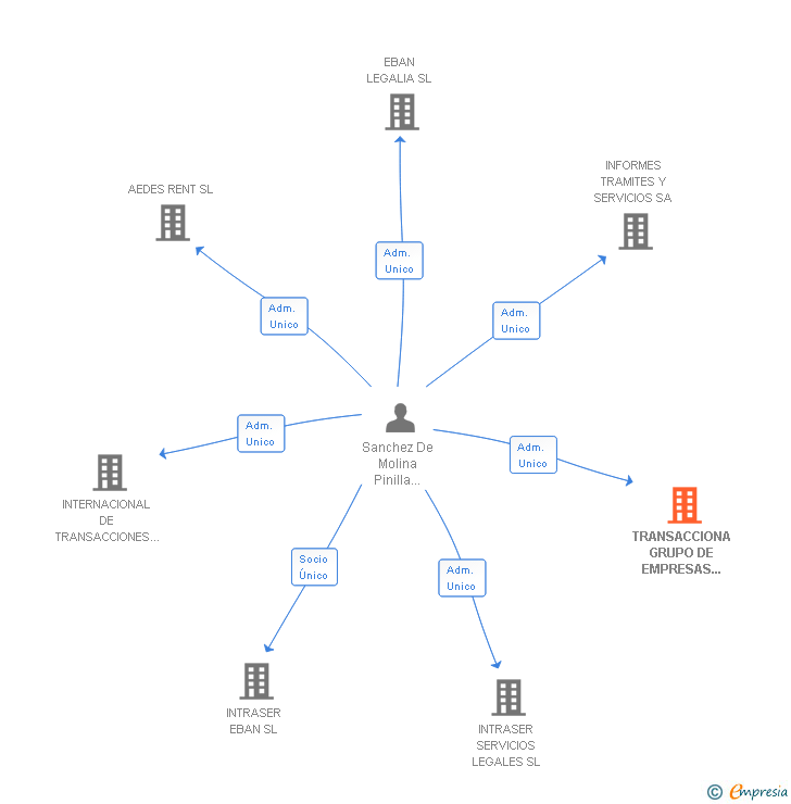 Vinculaciones societarias de TRANSACCIONA GRUPO DE EMPRESAS DE SERVICIOS SL