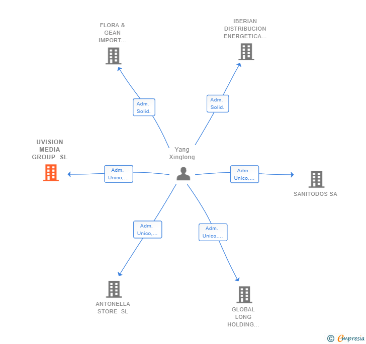 Vinculaciones societarias de UVISION MEDIA GROUP SL