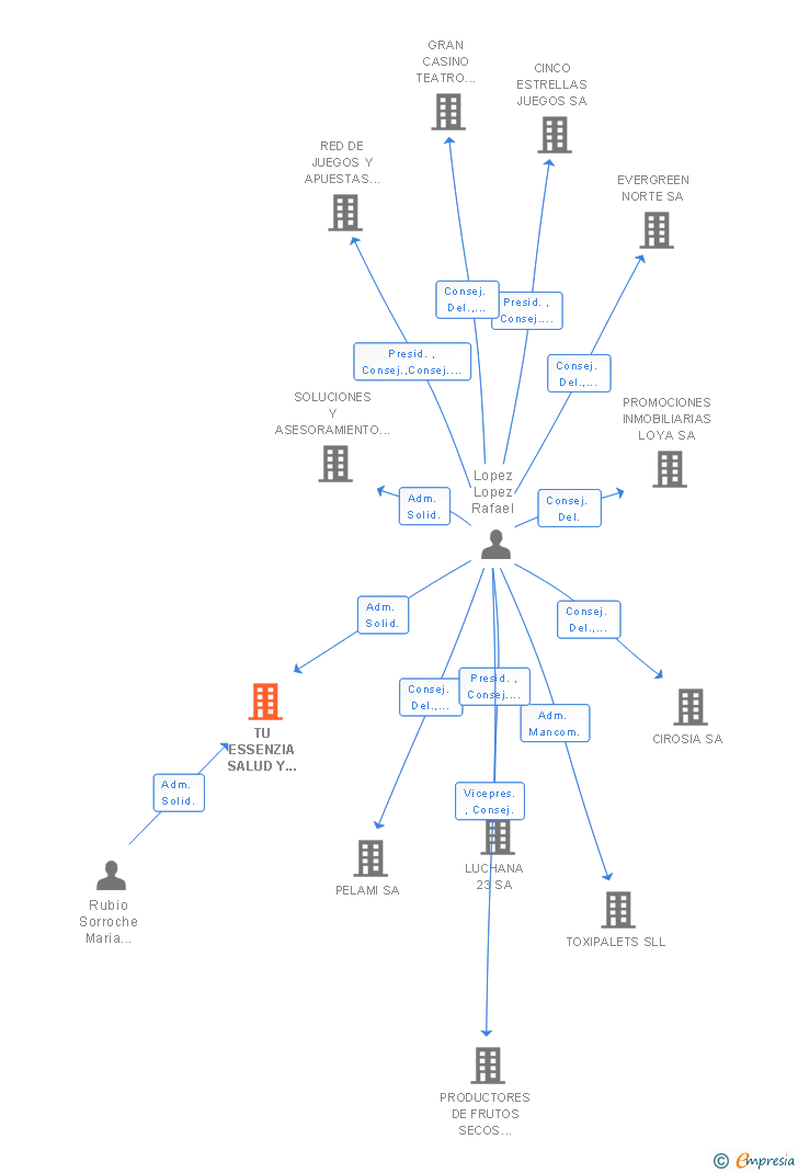 Vinculaciones societarias de TU ESSENZIA SALUD Y BELLEZA SL