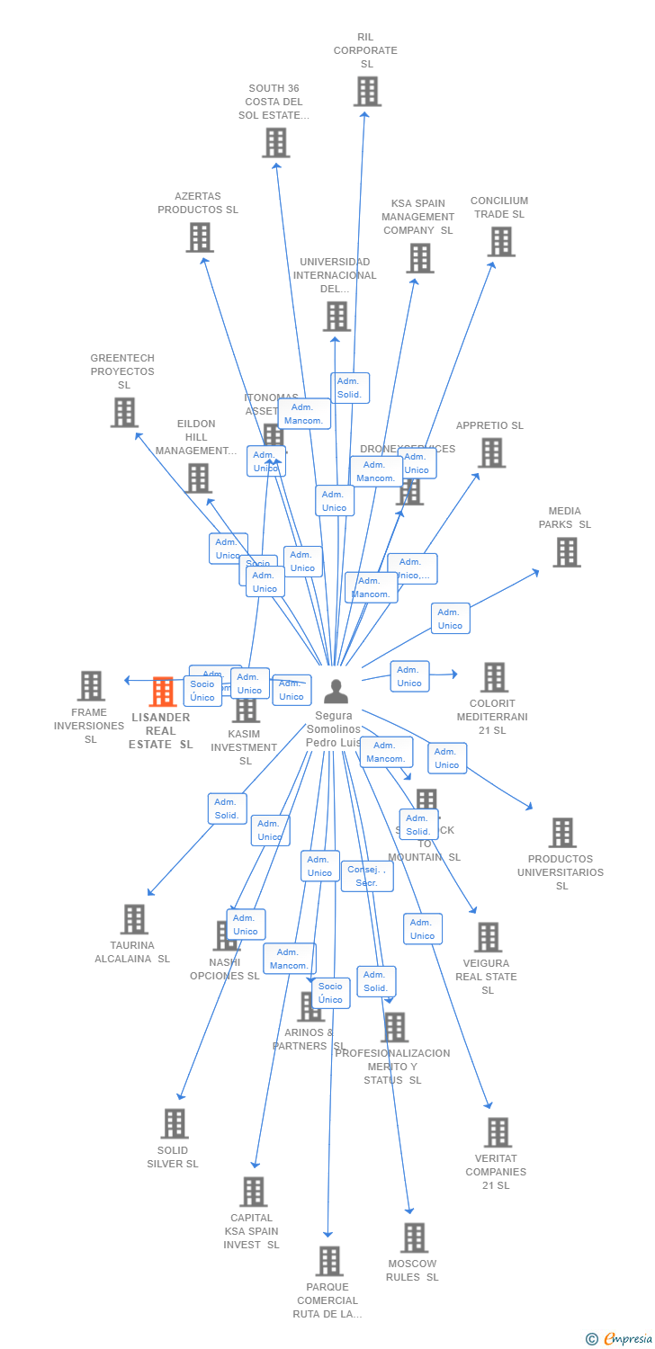 Vinculaciones societarias de LISANDER REAL ESTATE SL