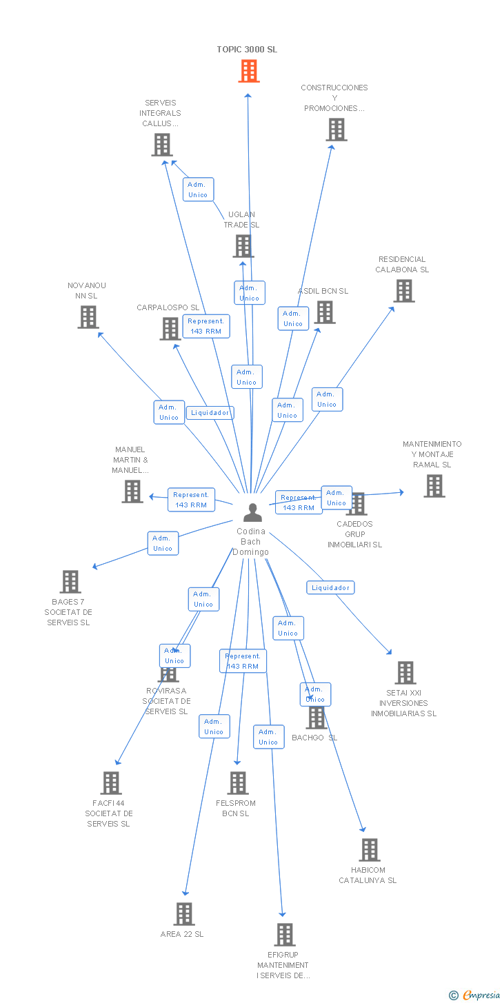 Vinculaciones societarias de TOPIC 3000 SL