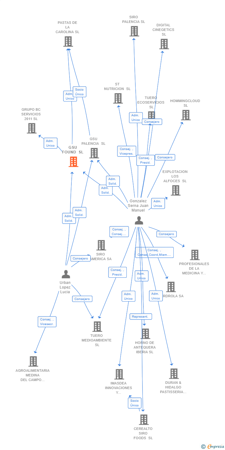 Vinculaciones societarias de GSU FOUND SL