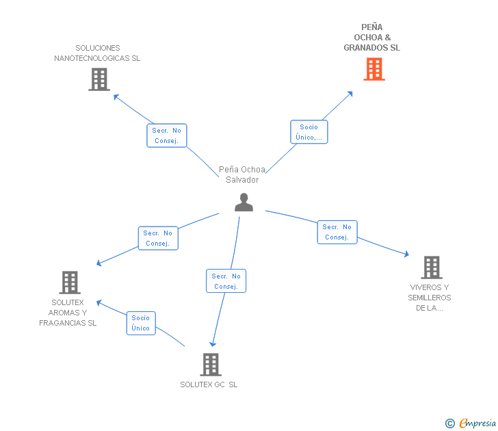 Vinculaciones societarias de PEÑA OCHOA & GRANADOS SL