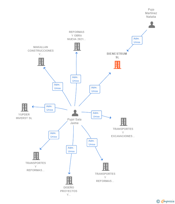 Vinculaciones societarias de BIENESTRUM SL