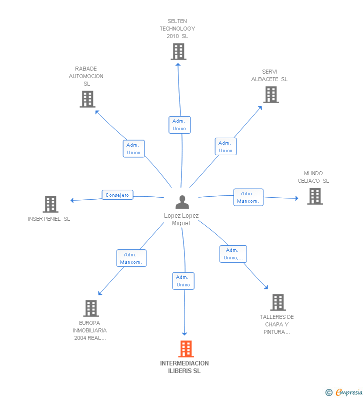 Vinculaciones societarias de INTERMEDIACION ILIBERIS SL (EXTINGUIDA)