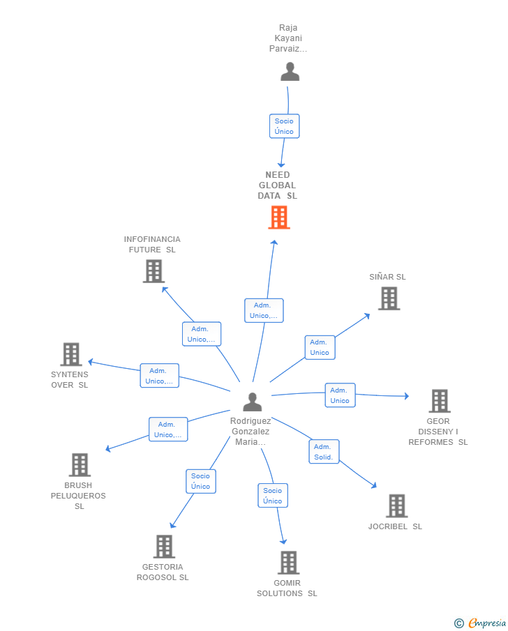 Vinculaciones societarias de NEED GLOBAL DATA SL