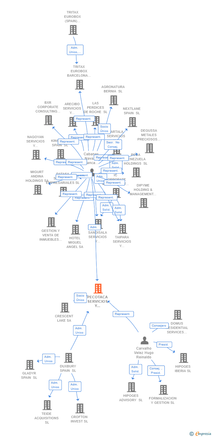 Vinculaciones societarias de PECOTACA SERVICIOS Y GESTIONES SL