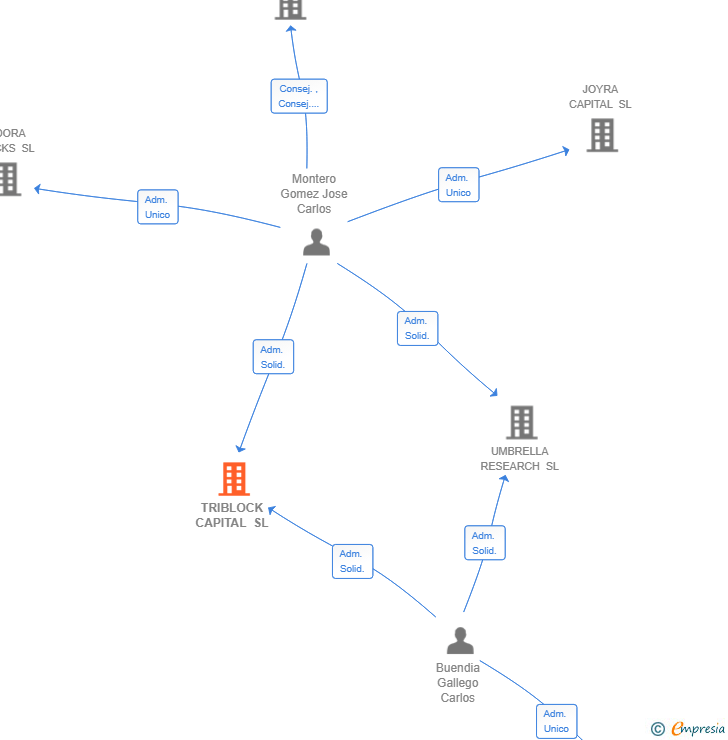 Vinculaciones societarias de TRIBLOCK CAPITAL SL