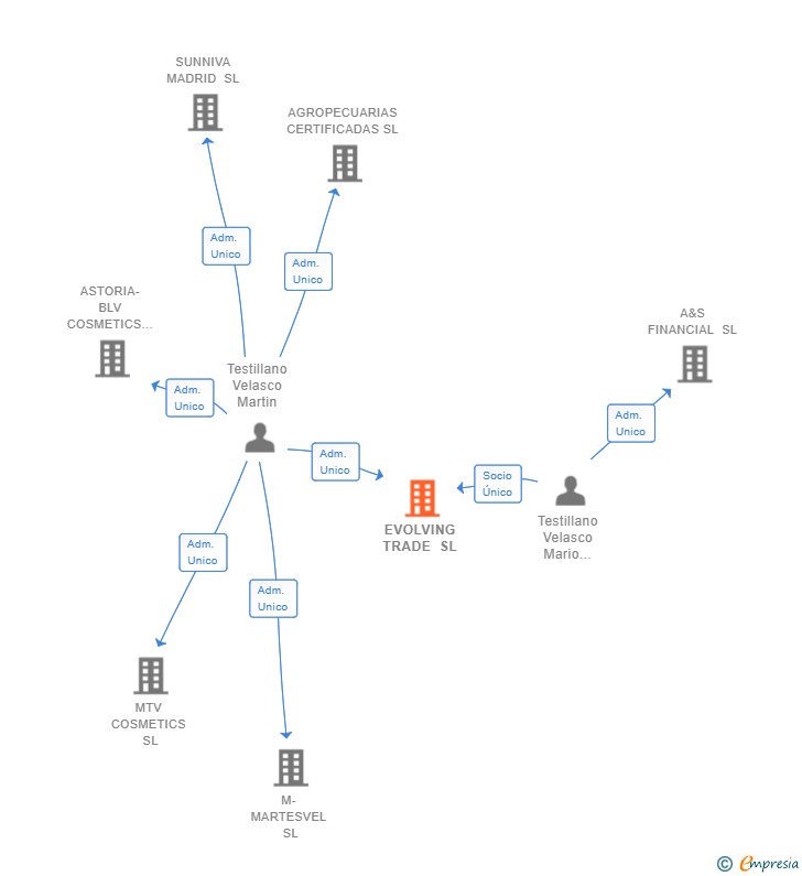 Vinculaciones societarias de EVOLVING TRADE SL