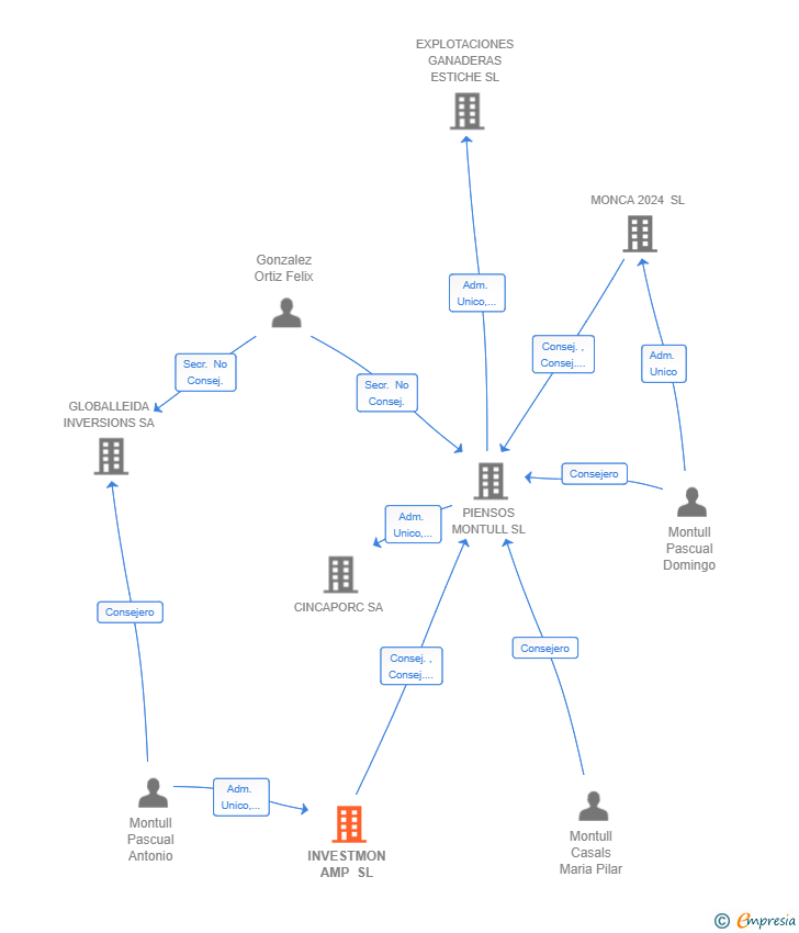 Vinculaciones societarias de INVESTMON AMP SL