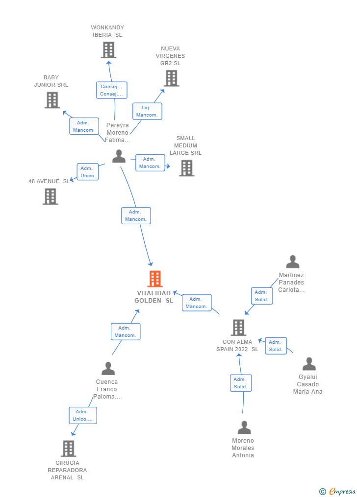 Vinculaciones societarias de VITALIDAD GOLDEN SL