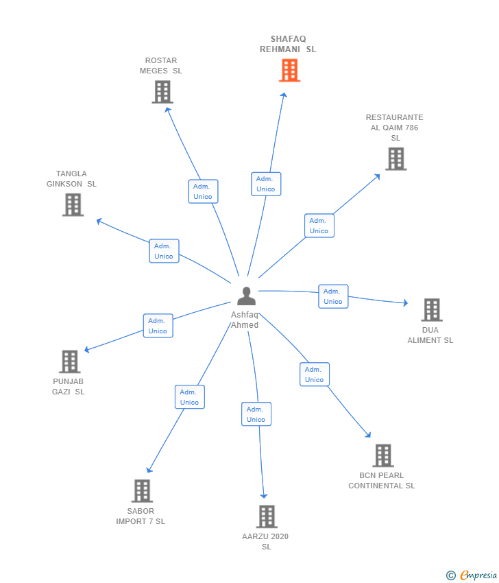 Vinculaciones societarias de SHAFAQ REHMANI SL