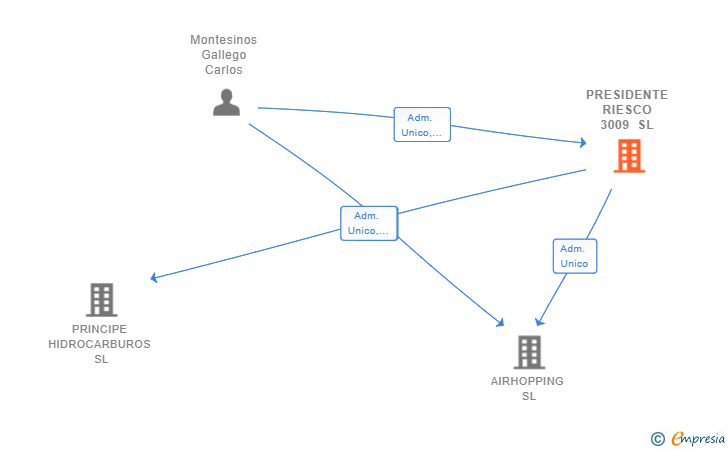 Vinculaciones societarias de PRESIDENTE RIESCO 3009 SL