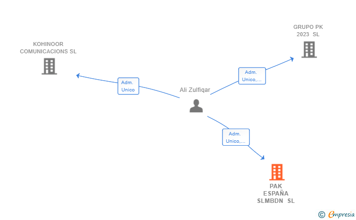 Vinculaciones societarias de PAK ESPAÑA SLMBDN SL