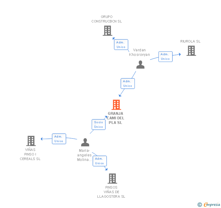 Vinculaciones societarias de GRANJA CAMI DEL PLA SL