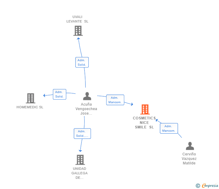 Vinculaciones societarias de COSMETICS NICE SMILE SL