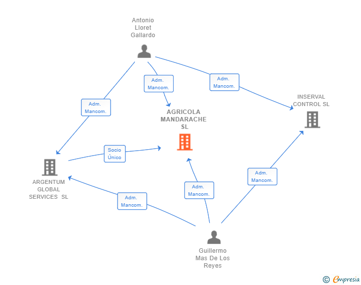 Vinculaciones societarias de AGRICOLA MANDARACHE SL