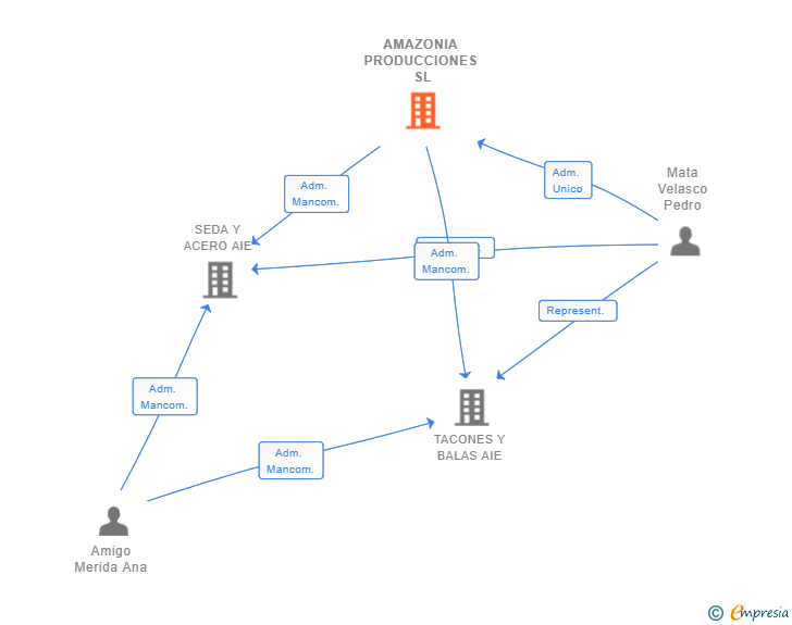 Vinculaciones societarias de AMAZONIA PRODUCCIONES SL