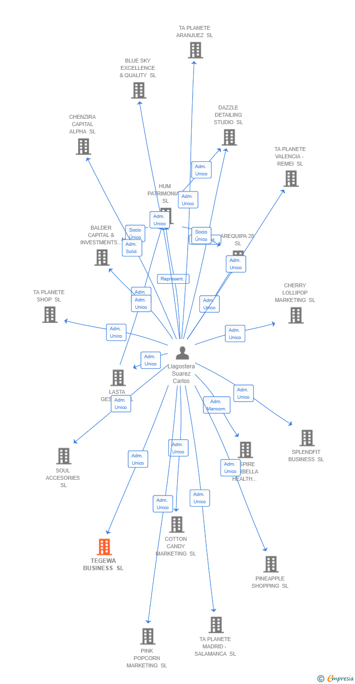 Vinculaciones societarias de TEGEWA BUSINESS SL