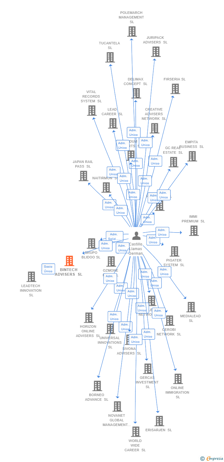 Vinculaciones societarias de BINTECH ADVISERS SL