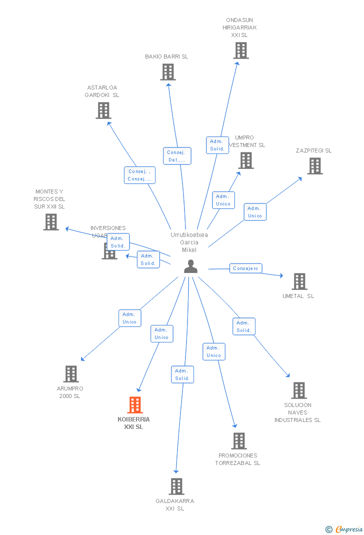 Vinculaciones societarias de KOIBERRIA XXI SL