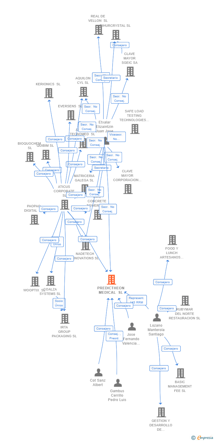 Vinculaciones societarias de PREDICTHEON MEDICAL SL