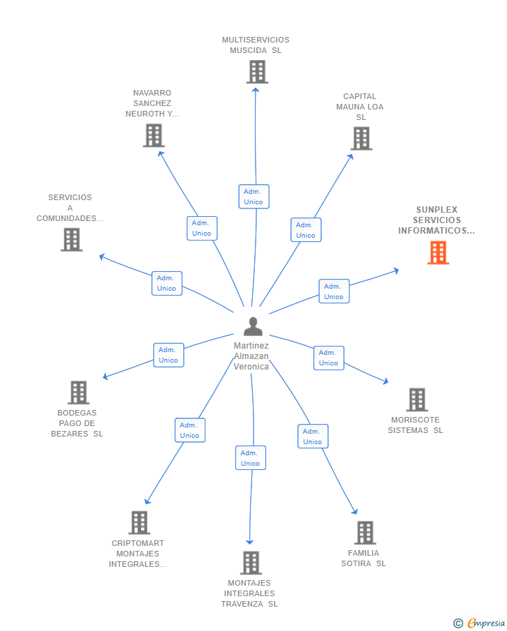 Vinculaciones societarias de SUNPLEX SERVICIOS INFORMATICOS SL