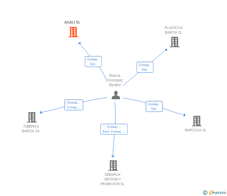 Vinculaciones societarias de AGALI SL