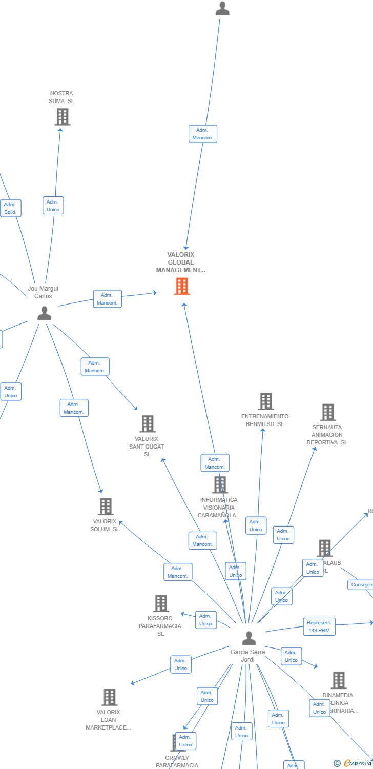 Vinculaciones societarias de VALORIX GLOBAL MANAGEMENT SL