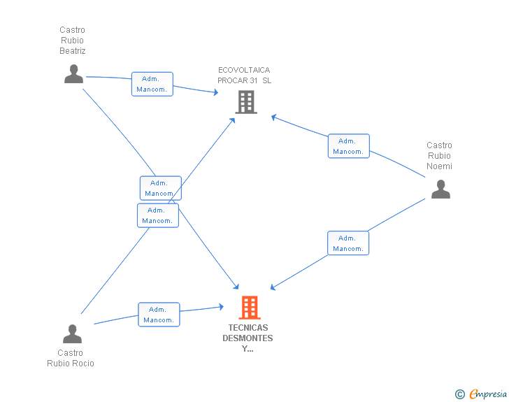 Vinculaciones societarias de TECNICAS DESMONTES Y EXPLANACIONES SL