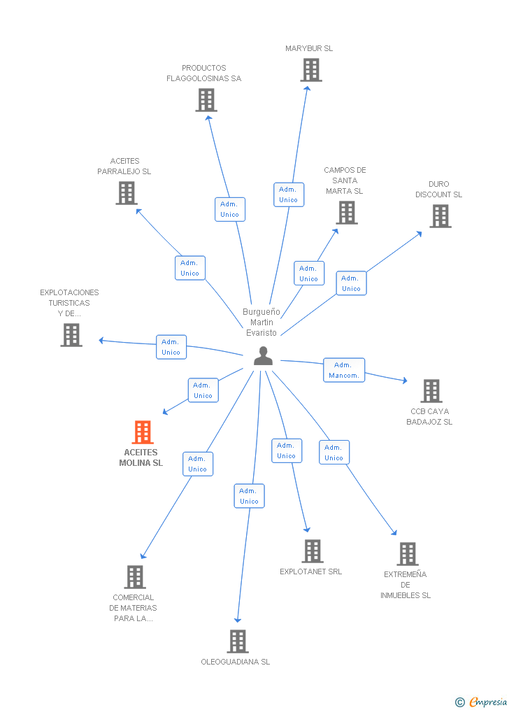 Vinculaciones societarias de ACEITES MOLINA SL