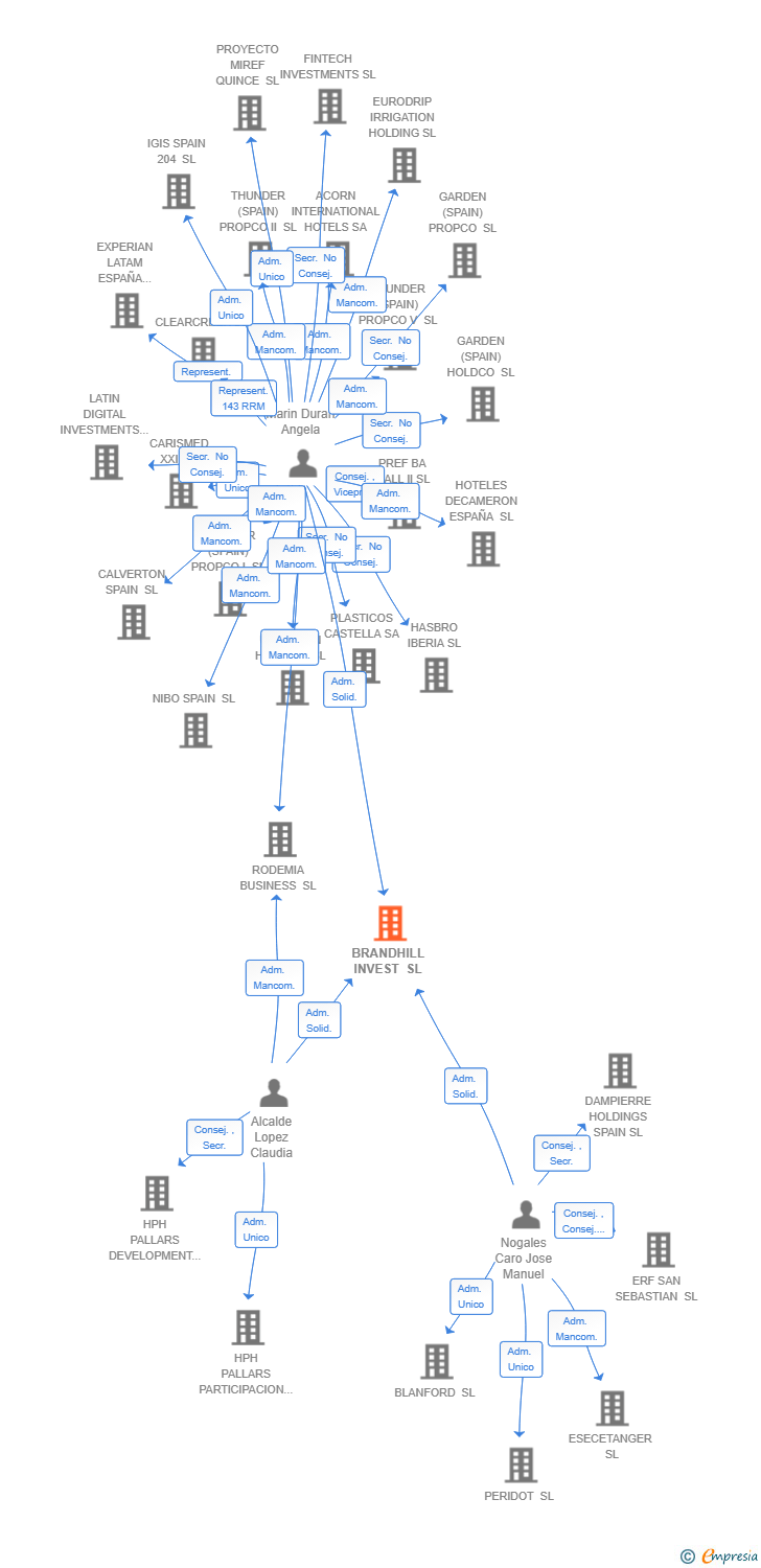 Vinculaciones societarias de BRANDHILL INVEST SL