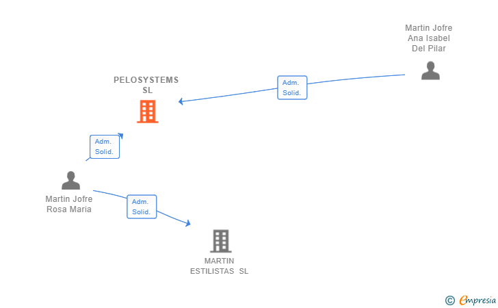 Vinculaciones societarias de PELOSYSTEMS SL (EXTINGUIDA)