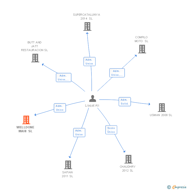 Vinculaciones societarias de WELLDONE MAHI SL