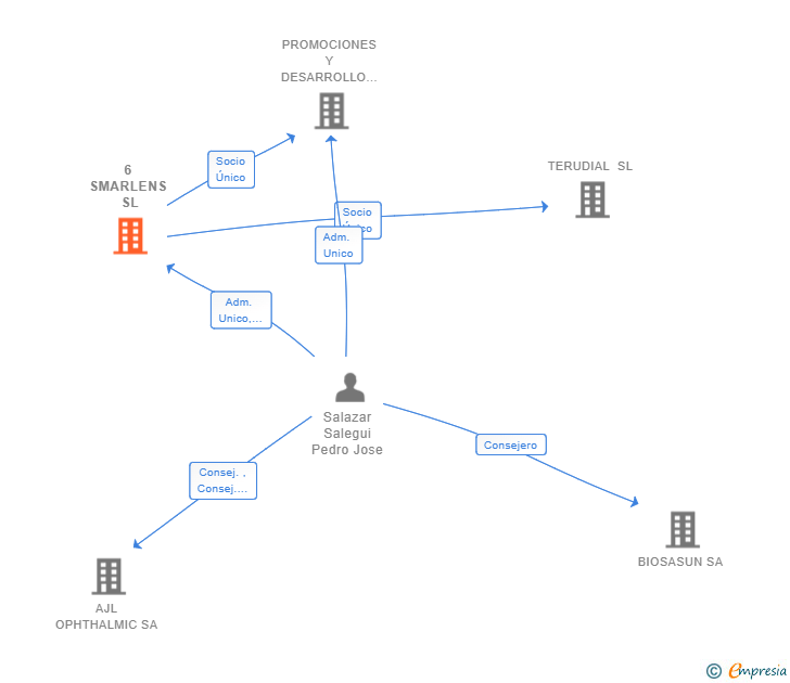 Vinculaciones societarias de 6 SMARLENS SL