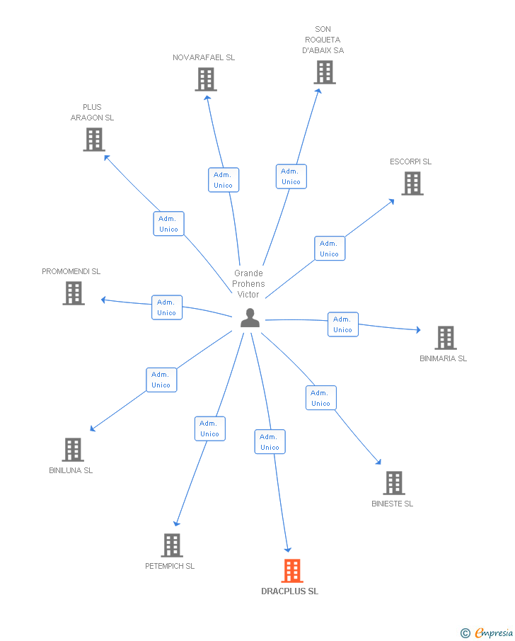 Vinculaciones societarias de DRACPLUS SL