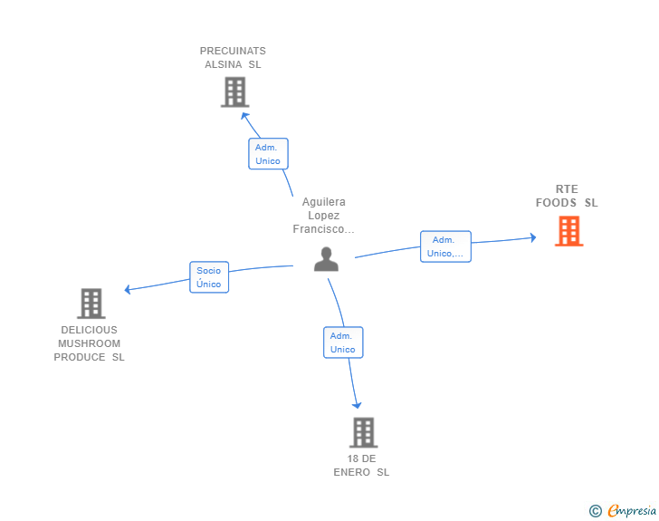 Vinculaciones societarias de RTE FOODS SL