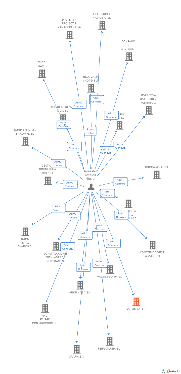 Vinculaciones societarias de GALVIS XXI SL