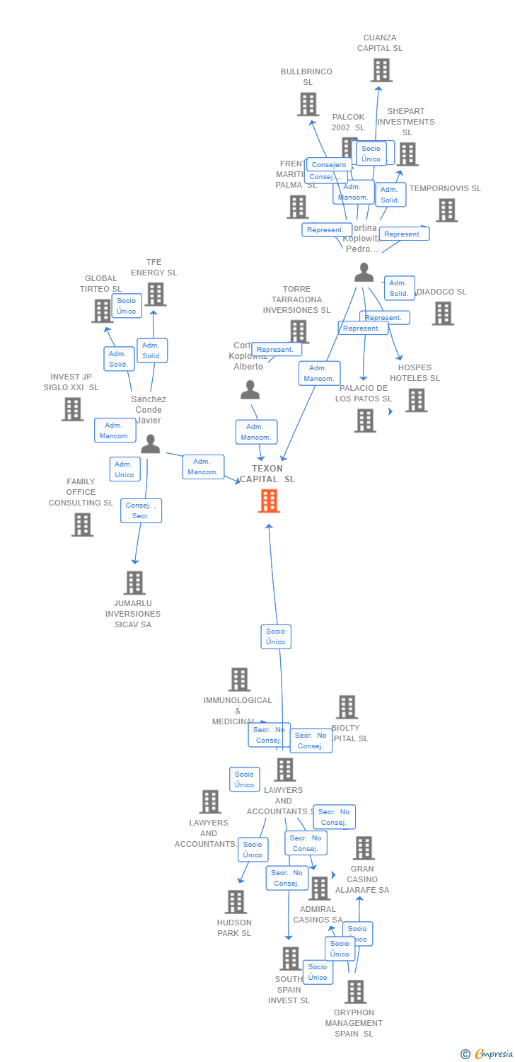 Vinculaciones societarias de TEXON CAPITAL SL